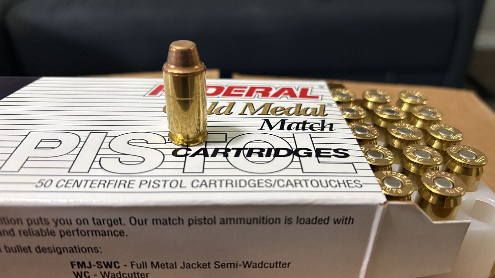 .45 auto ammo Federal gold medal 1000 case