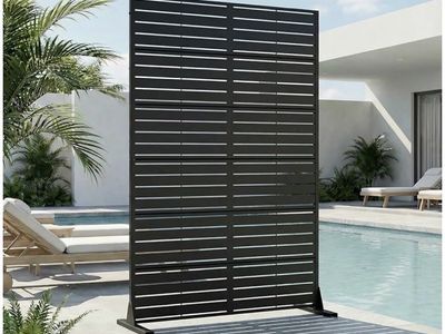 New Casaphoria Metal Privacy Screen Outdoor, 72" H × 47" W Freestanding Decorative Privacy Screen for Patio Deck Balcony Garden