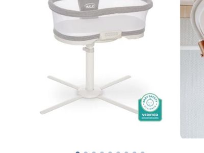 HALO BassiNest Luxe Swivel Sleeper Bassinet - Adjustable Height, Lowering Wall, Soothing Sounds
