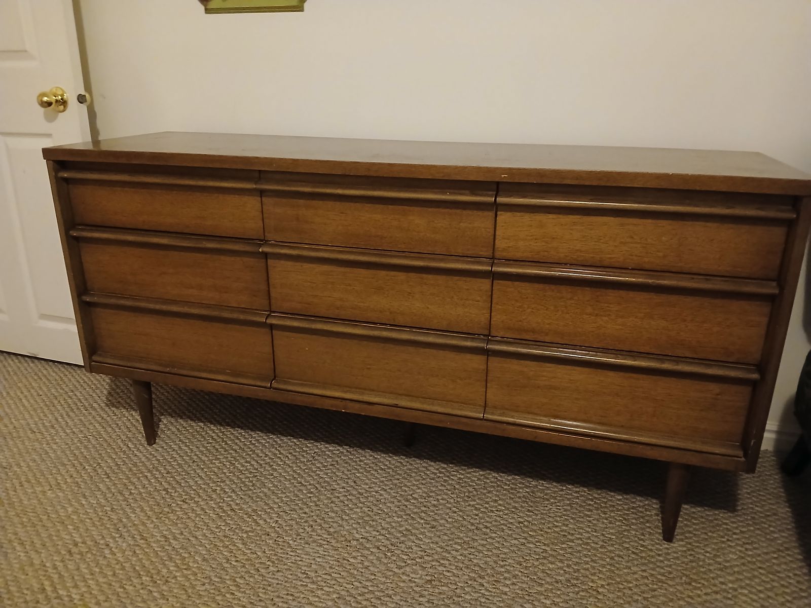 Bassett 1960s vintage wood dresser MCM