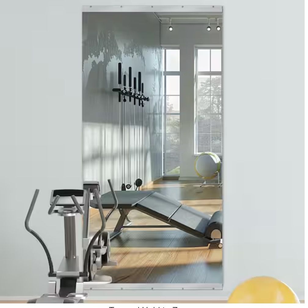 LuxHomez 36 in. W x 72 in. H Rectangular Frameless Tempered HD Wall Mirror/Gym Mirror/Dance Mirror