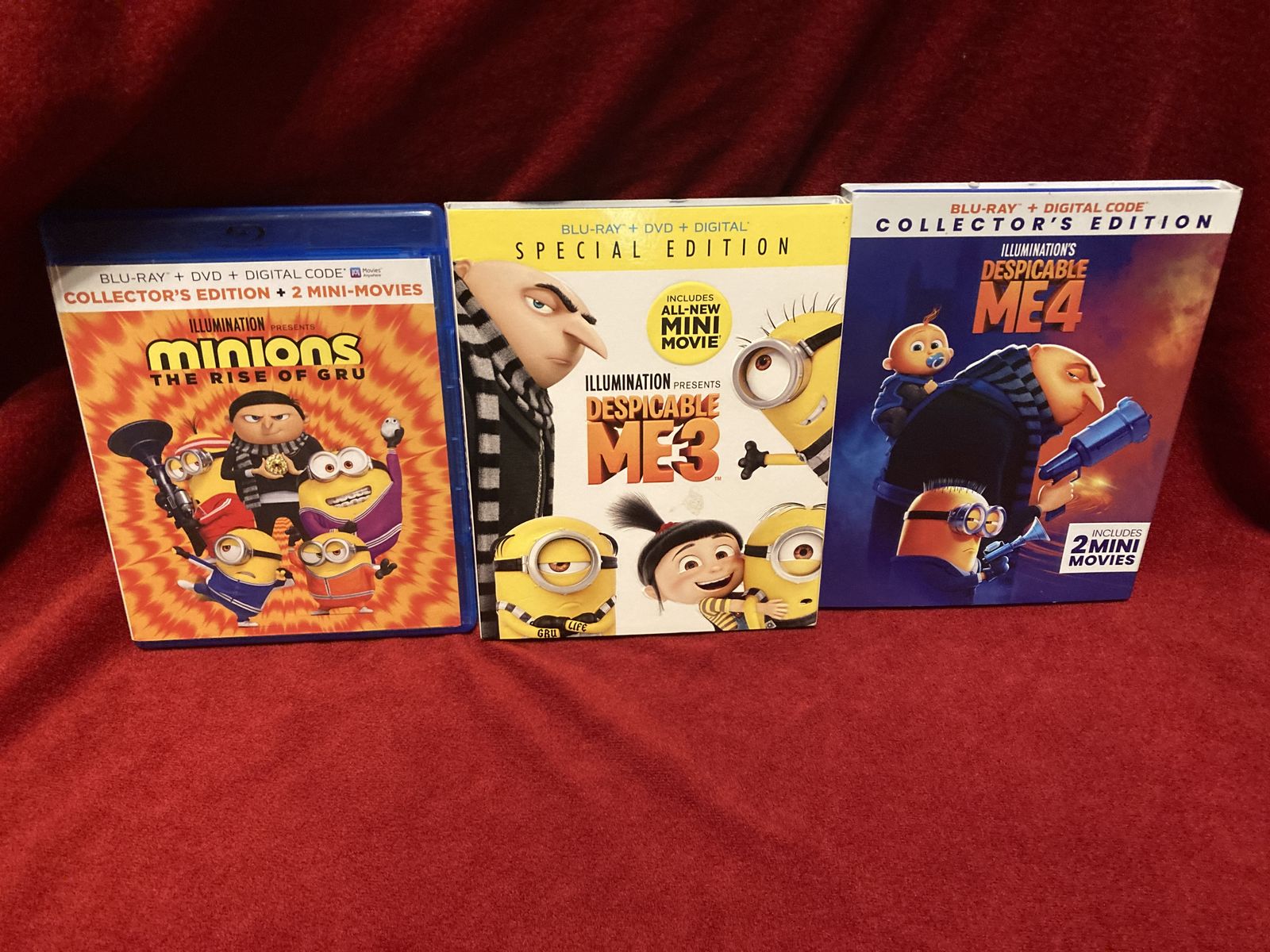 Minions Rise Of GRU Despicable Me 3 & 4 Blu Ray & DVD
