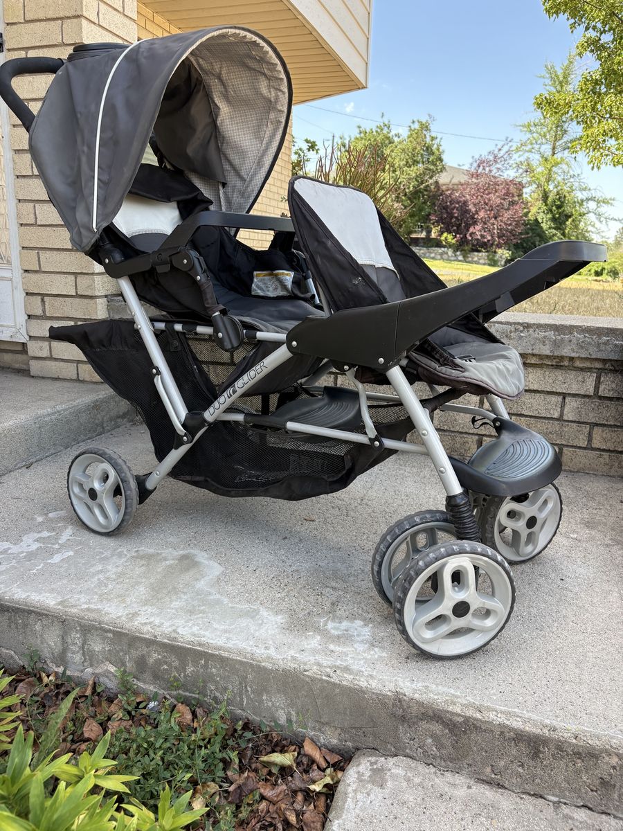 Baby Trend Sit N' Stand Double Stroller - Black/Gray Tandem Seating