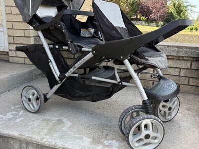 Baby Trend Sit N' Stand Double Stroller - Black/Gray Tandem Seating