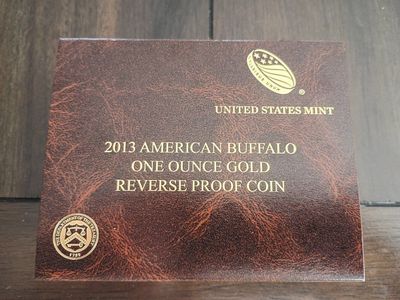 2013-W $50 American Buffalo 1 oz .9999 Fine Gold Reverse Proof Coin with Box & COA
