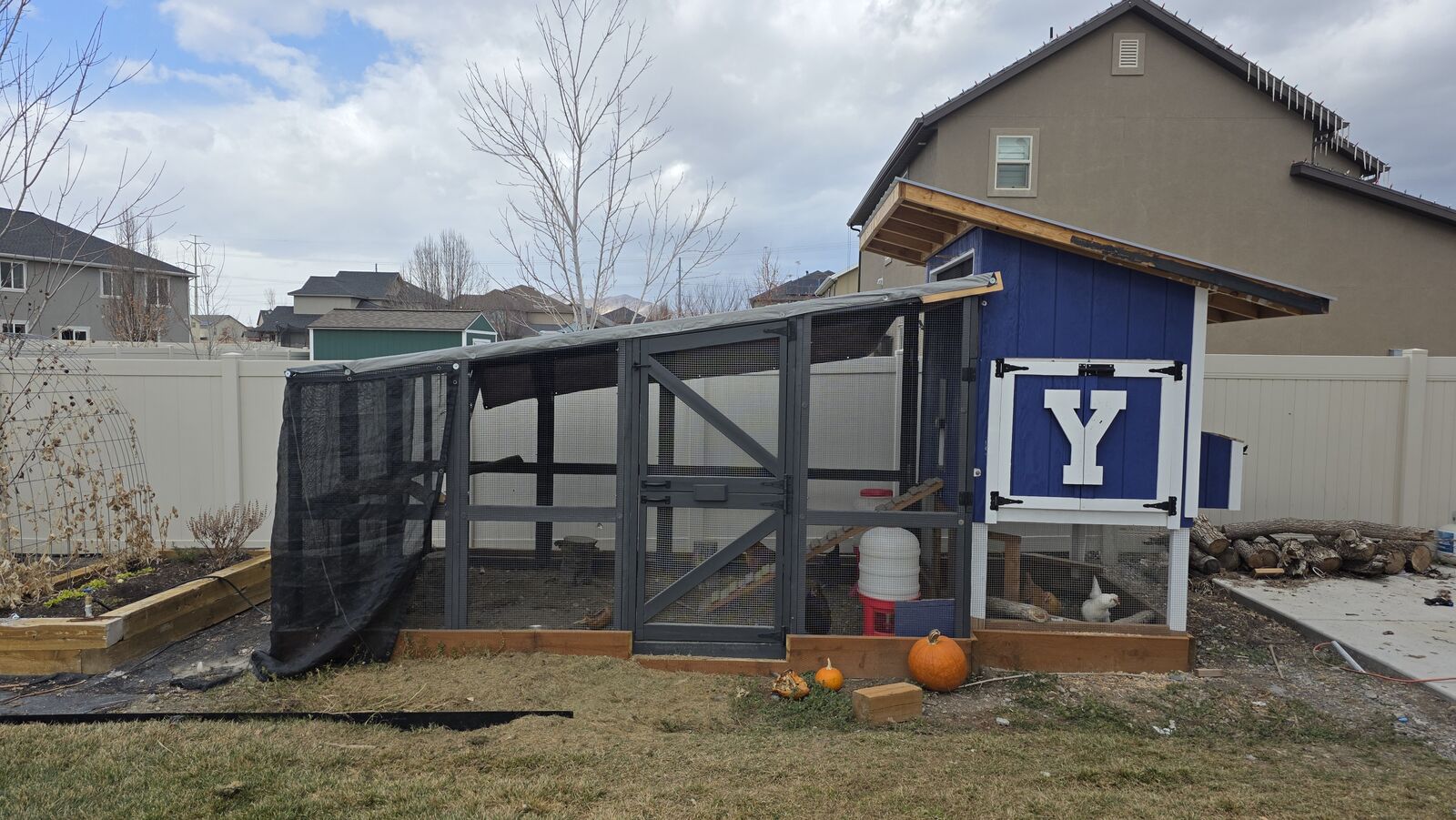 Chicken Coop - 4x6 elevated insulated coop with 15' run