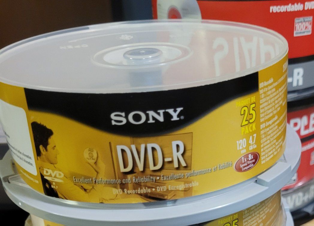Sony DVD-R 25 Pack Spindle 4.7GB 120 Min Recordable Discs