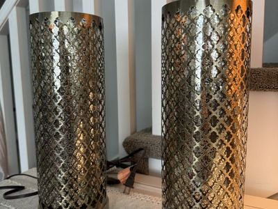 Modern Boho Brass Cutout Accent Lamps – Set of 2