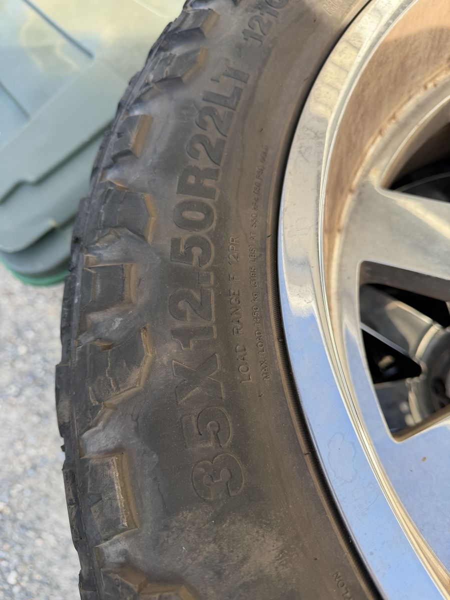 Tires and Rims - Size 35x12.5R22 - Great Condition Rims