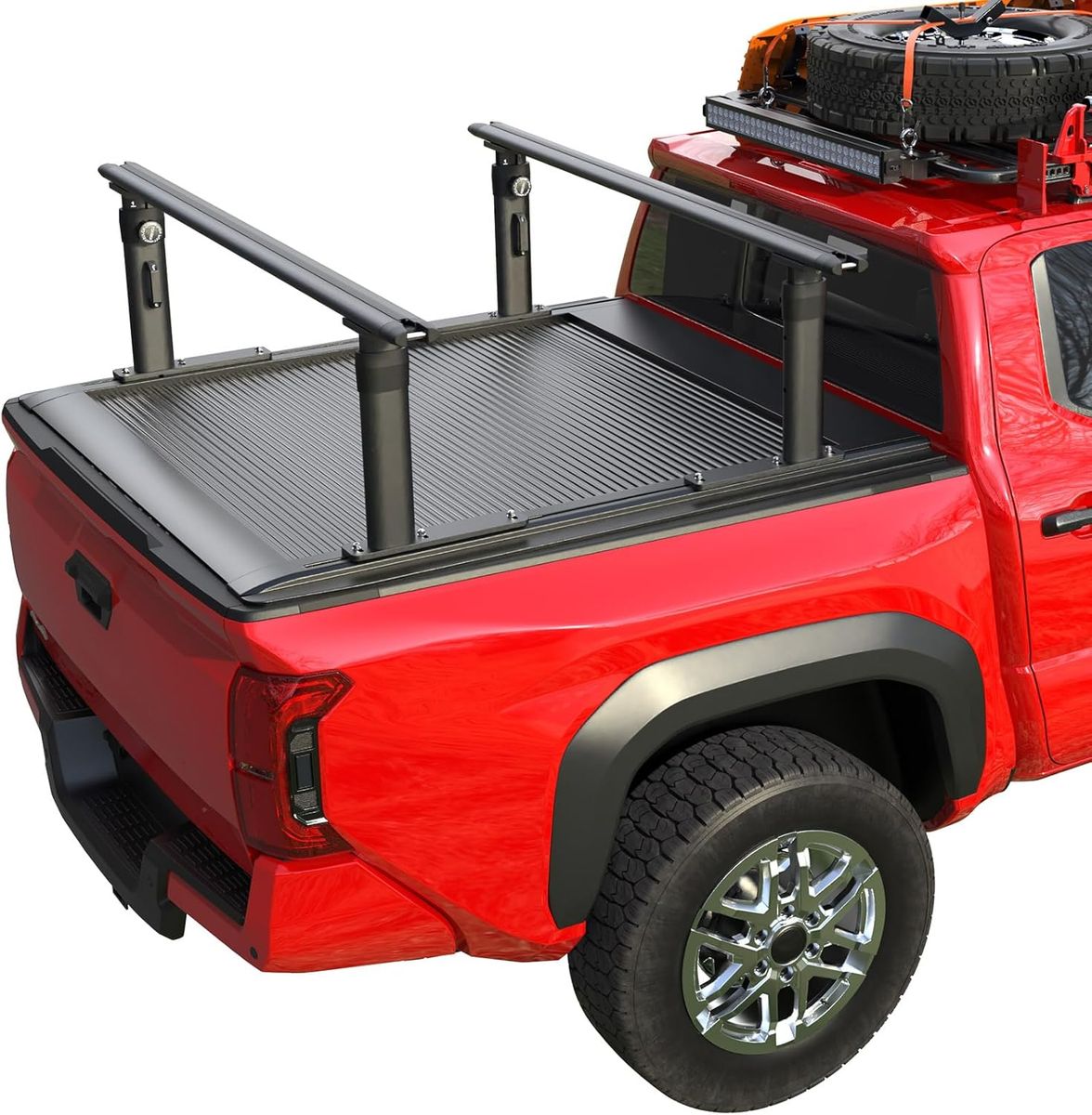 Toyota Tacoma, Jeep Gladiator Truck Bed Rack Fits with Tonneau Cover Adjustable 19"-25"