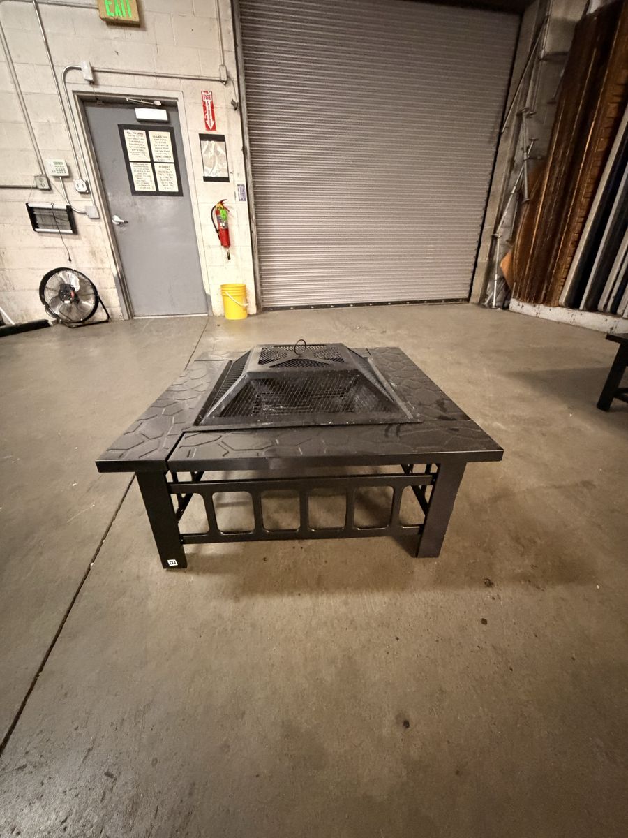 Metal Fire Pit with Lid