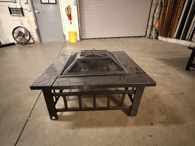 Metal Fire Pit with Lid