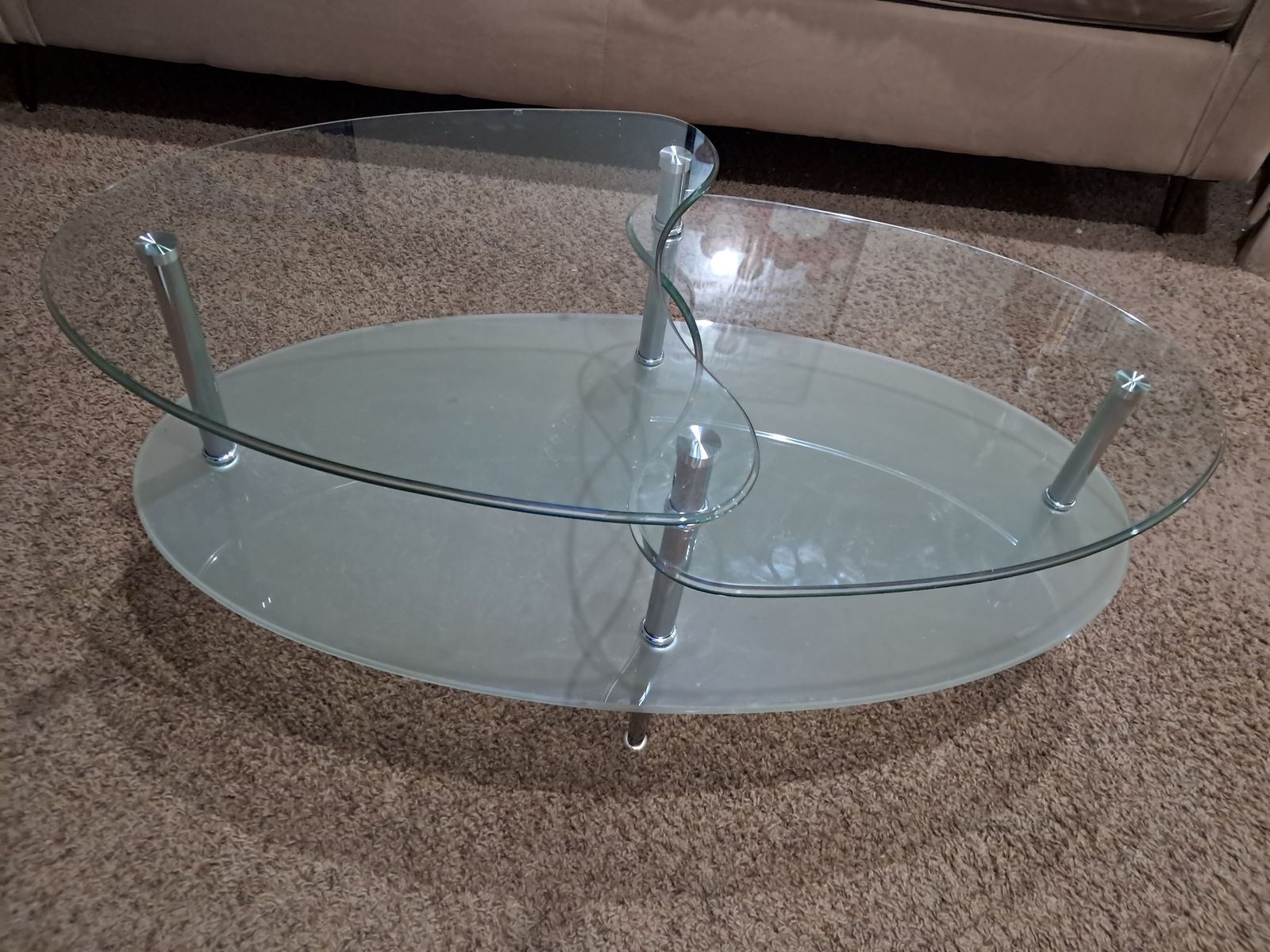 Oval Glass Coffee Table