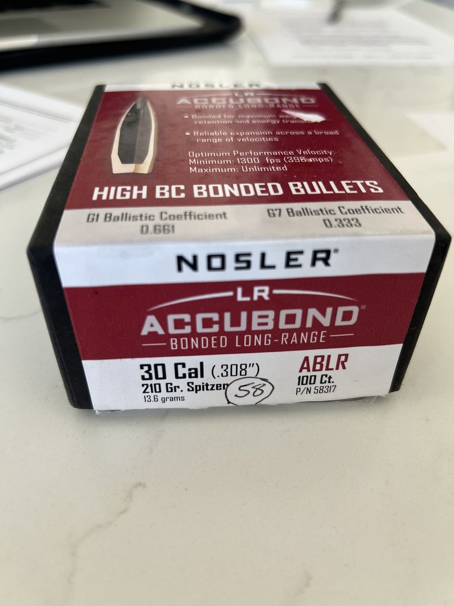 .30 Cal 210 Gr Nosler ABLR