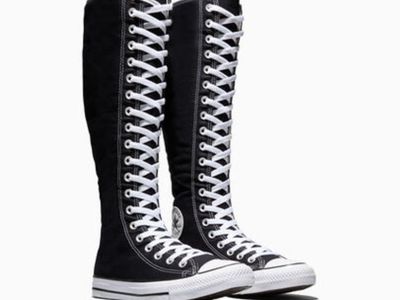 Converse Chuck Taylor All Star Knee High XXHi Zip Black Canvas Women Sneaker Boots