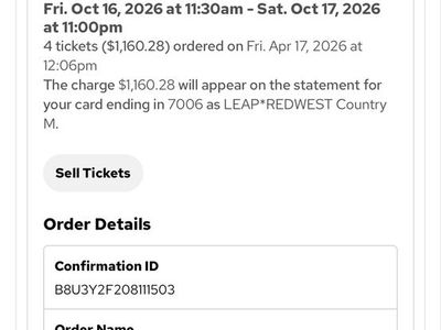 4 Tickets for REDWEST Country Music Festival - Oct 16-17, 2026