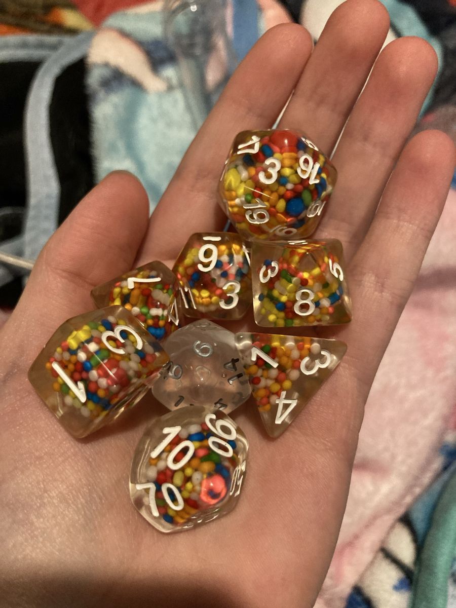 Rainbow Sprinkles D&D Dice Set