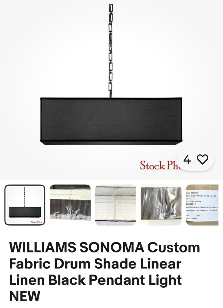 WILLIAMS SONOMA Custom Fabric Drum Shade