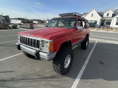 Jeep Cherokee XJ (Red) - Classic 4x4 SUV with Roof Rack and Subwoofer, Used