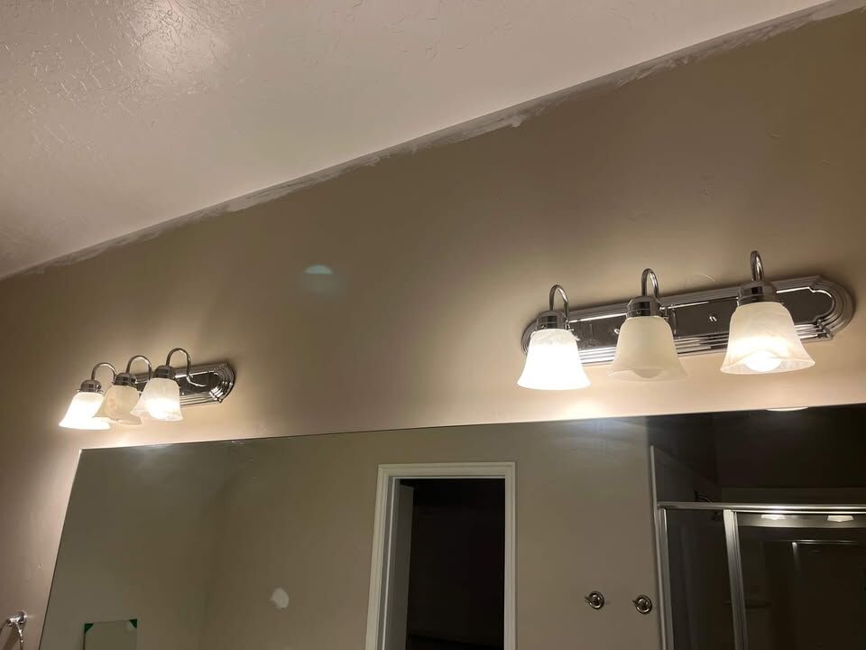 3-light vanity fixture. stainless steel