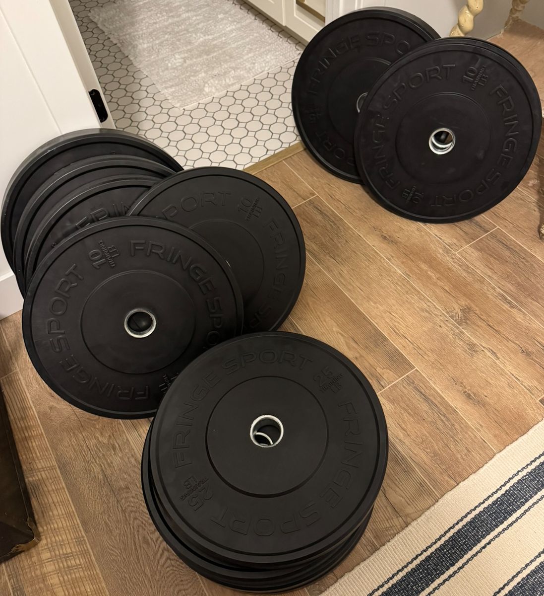 Fringe Sport olympic black bumper plates - like new (never used) - 320lbs