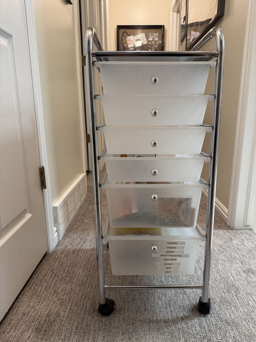 Six Drawer Rolling Cart