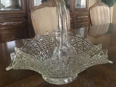 Beautiful Vintage Lead Crystal Basket.