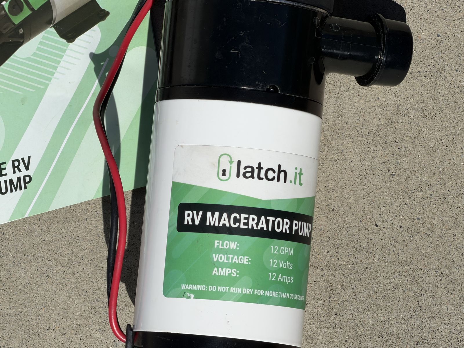 Portable RV Macerator Pump Kit – 12V Latch.it
