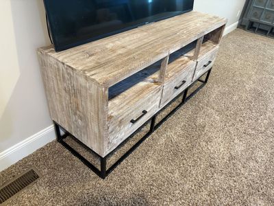 69" Rustic Industrial TV Stand / Media Console with 3 Drawers