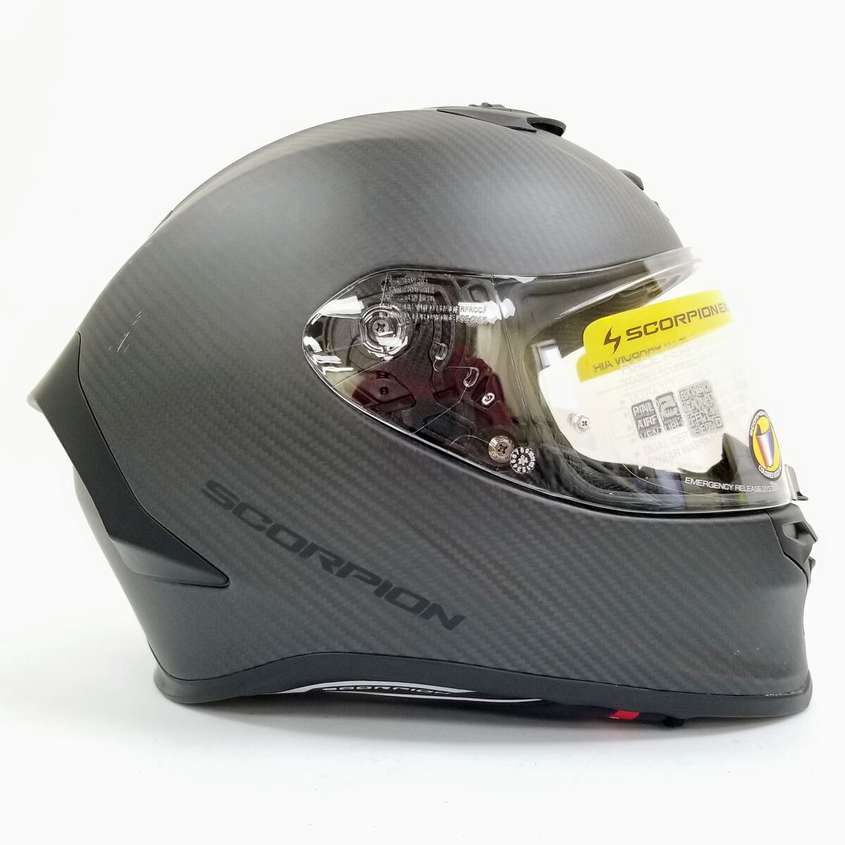 Scorpion Exo-R1 Air Full Face Helmet (Carbon Matte Black, XX-Large) (75-13632X-L-R1-S2)