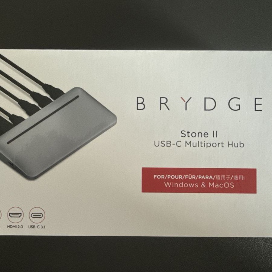 Brydge Stone II USB-C Multiport Hub for Windows & macOS - HDMI 2.0, Ethernet, USB-A 3.1