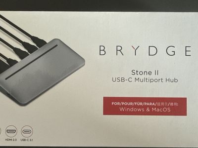 Brydge Stone II USB-C Multiport Hub for Windows & macOS - HDMI 2.0, Ethernet, USB-A 3.1