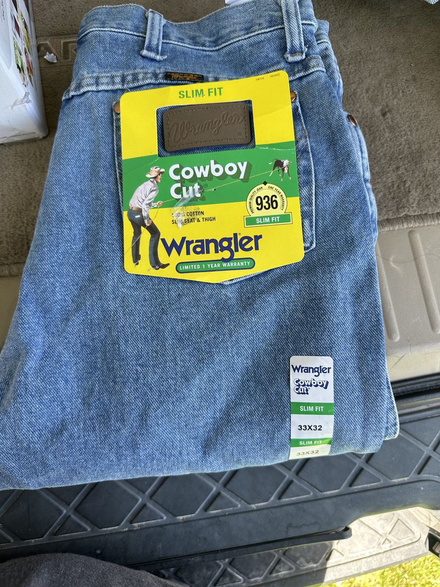 Wrangler Men's Cowboy Cut 936 Slim Fit Jeans - 33x32, 100% Cotton