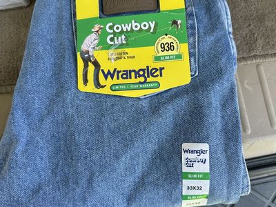 Wrangler Men's Cowboy Cut 936 Slim Fit Jeans - 33x32, 100% Cotton