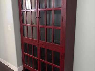 Beautiful Hardwood & Glass Hutch