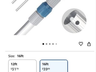 16’ telescopic pool cleaning pole