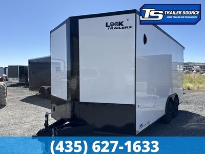 8.5x16 Look ST DLX Enclosed Cargo Trailer - 7'0" Interior - 10K GVWR - .080 PolyCor, Black Out Package, Rear Spoiler w/ Load