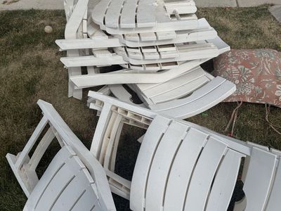 FREE White plastic folding table and chairs