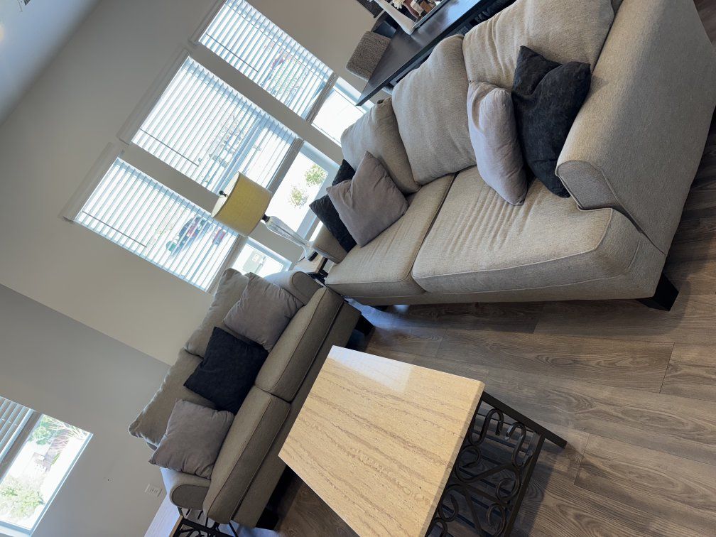 Grey couches (full living room set)