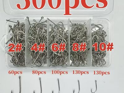 500pcs Assorted Fishing Hooks Set in Organizer Box Sizes 2# to 10#