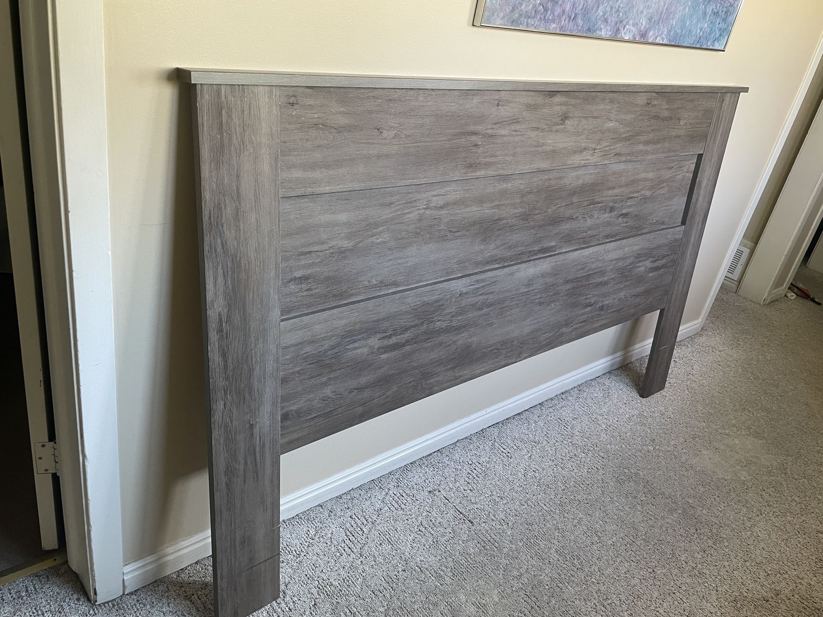 Gray Wood King Size Headboard