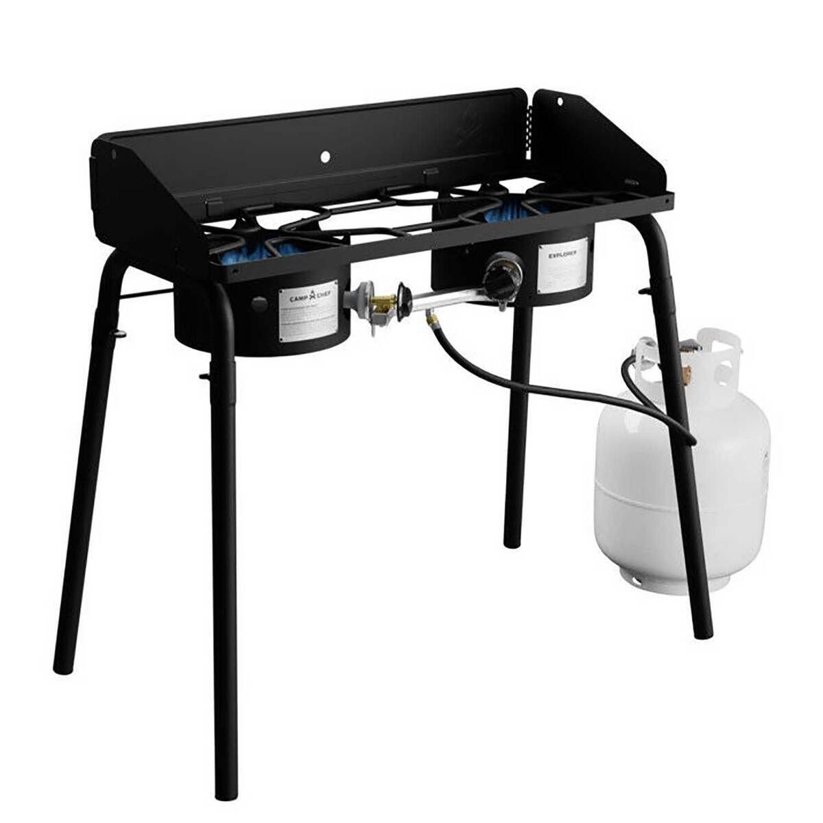 Camp Chef Explorer Two-Burner Outdoor Camping Stove, Black - Propane Ready