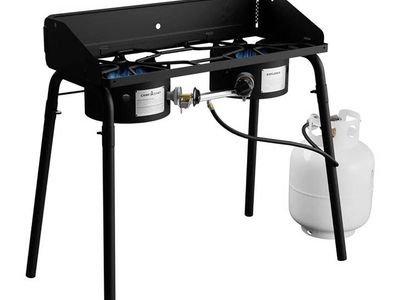 Camp Chef Explorer Two-Burner Outdoor Camping Stove, Black - Propane Ready