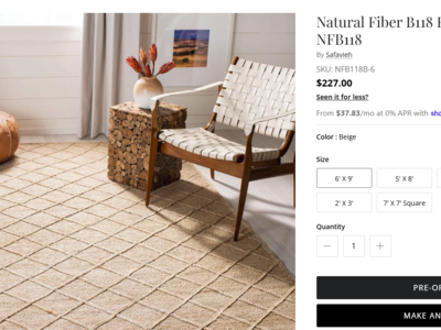 6'x9' 100% Jute Rug by Safavieh