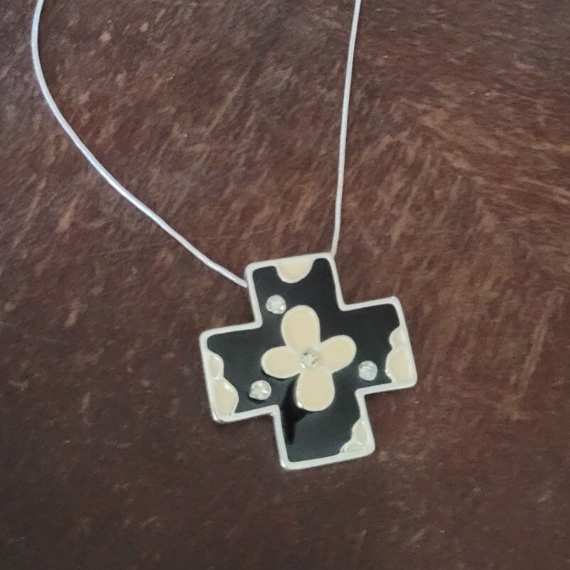 enamel cross necklace