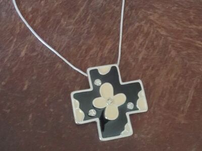 enamel cross necklace