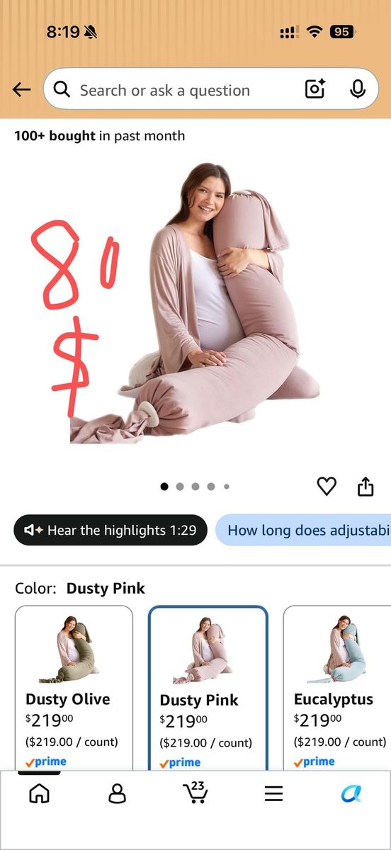 bbhugme Maternity Pillow - Dusty Pink