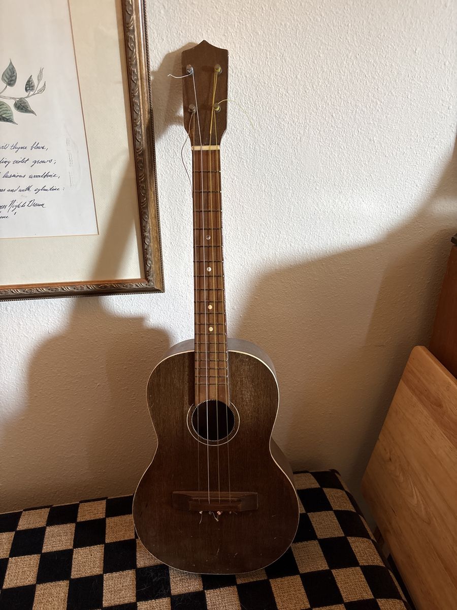 Vintage Dark Wood Ukulele - Musical Instrument