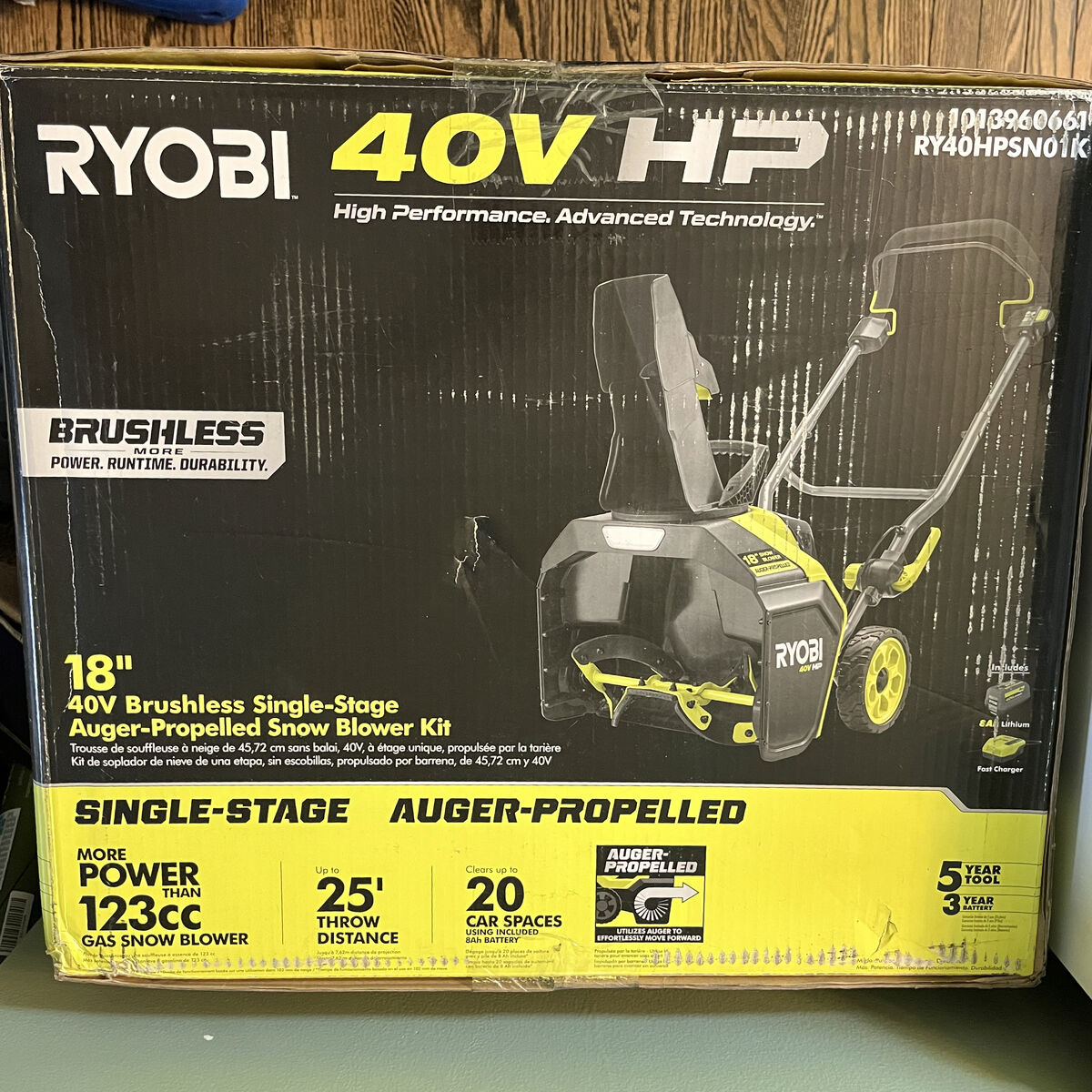 Ryobi 40v Cordless Snowblower - New In Box