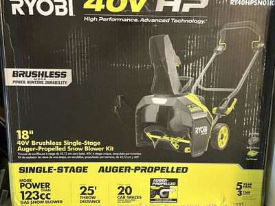 Ryobi 40v Cordless Snowblower - New In Box